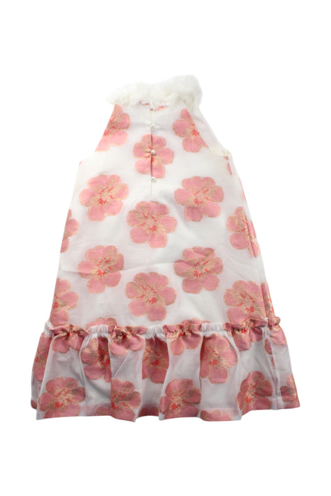 A Pink Sleeveless Dresses from Janie & Jack in size 8Y for girl. (Back View)