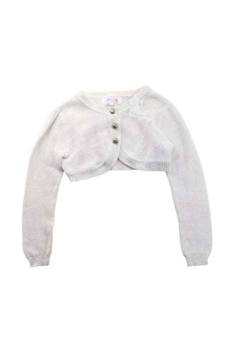 A White Cardigans from La Compagnie des Petits in size 3T for girl. (Front View)