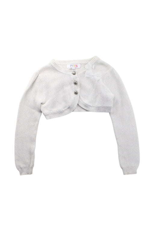 A White Cardigans from La Compagnie des Petits in size 3T for girl. (Front View)