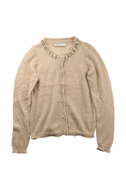 A Beige Cardigans from Pale Cloud in size 6T for girl. (Front View)