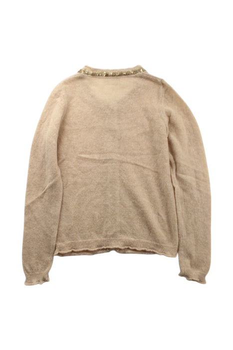 A Beige Cardigans from Pale Cloud in size 6T for girl. (Back View)