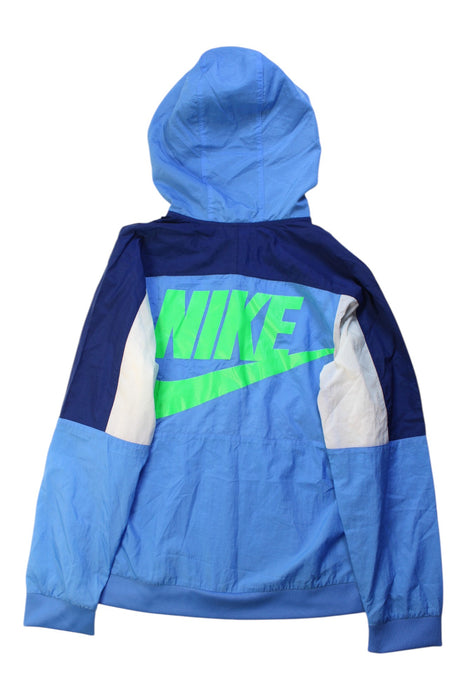 A Blue Lightweight Jackets from Nike in size 13Y for boy. (Back View)