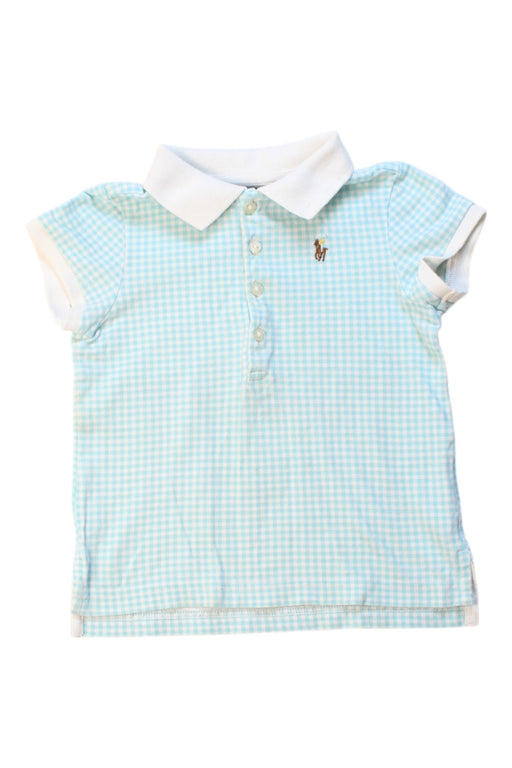 A Blue Short Sleeve Polos from Polo Ralph Lauren in size 3T for girl. (Front View)