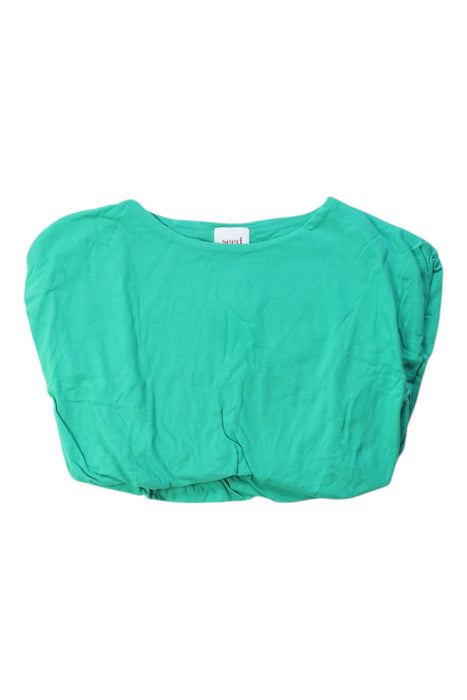 A Green Short Sleeve Tops from Seed in size 5T for girl. (Front View)