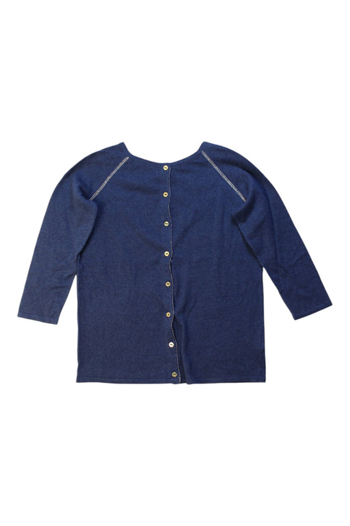 A Navy Long Sleeve Tops from Excuse My French in size 8Y for girl. (Front View)