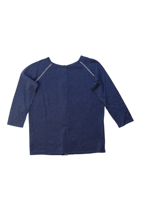A Navy Long Sleeve Tops from Excuse My French in size 8Y for girl. (Back View)
