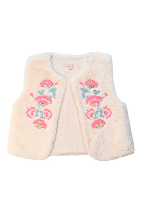 A Ivory Outerwear Vests from Louise Misha in size 4T for girl. (Front View)