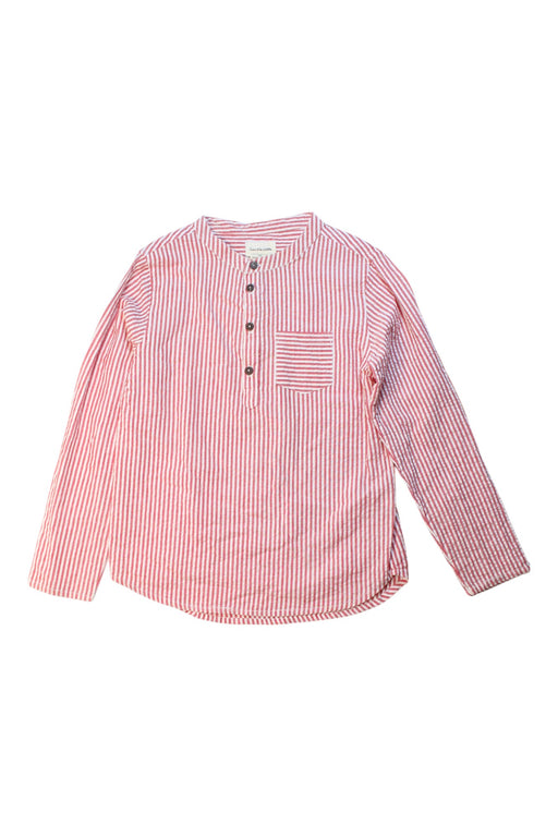 A Red Long Sleeve Shirts from Arsène et les pipelettes in size 8Y for girl. (Front View)