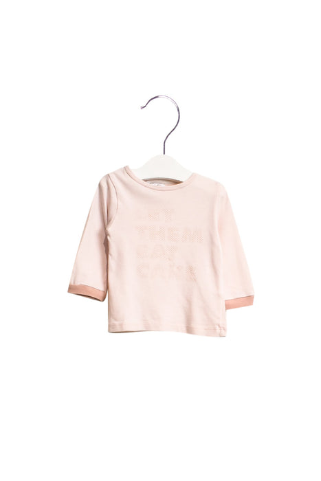 A Pink Long Sleeve Tops from CdeC in size 3-6M for girl. (Front View)