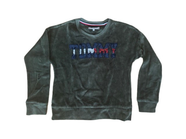 A Green Crewneck Sweatshirts from Tommy Hilfiger in size 7Y for neutral. (Front View)