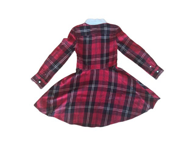 A Red Long Sleeve Dresses from Polo Ralph Lauren in size 6T for girl. (Back View)