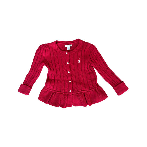 A Red Cardigans from Ralph Lauren in size 18-24M for girl. (Front View)