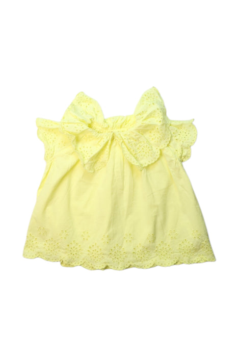 A Yellow Sleeveless Dresses from Petit Main in size 18-24M for girl. (Front View)