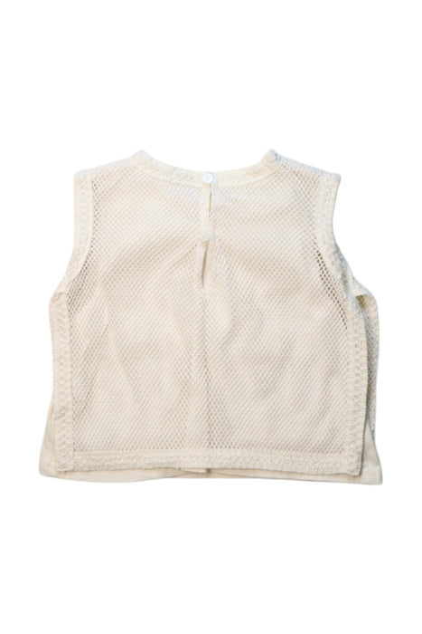A White Sleeveless Tops from Petit Main in size 18-24M for girl. (Back View)