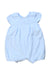 A Blue Short Sleeve Rompers from Petit Main in size 12-18M for girl. (Front View)