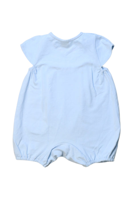 A Blue Short Sleeve Rompers from Petit Main in size 12-18M for girl. (Back View)