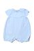 A Blue Short Sleeve Rompers from Petit Main in size 12-18M for girl. (Back View)