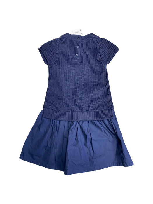 A Navy Short Sleeve Dresses from Janie & Jack in size 5T for girl. (Back View)
