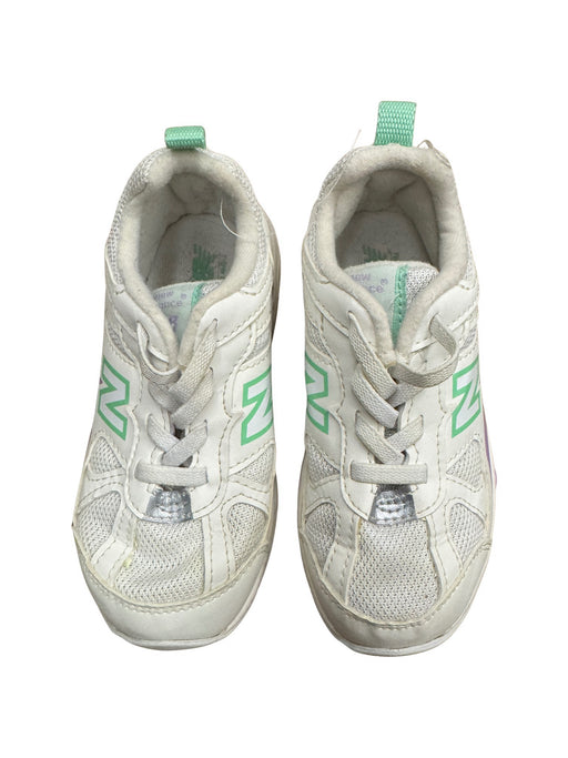 A White Sneakers from New Balance in size 4T for neutral. (Front View)