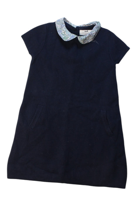 A Navy Short Sleeve Dresses from Cyrillus in size 4T for girl. (Front View)