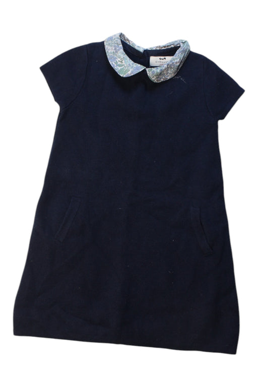A Navy Short Sleeve Dresses from Cyrillus in size 4T for girl. (Front View)