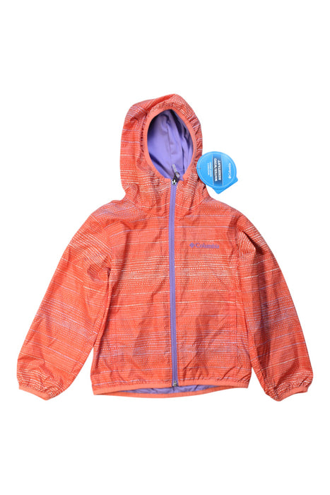 A Orange Rain Jackets from Columbia in size 2T for girl. (Front View)