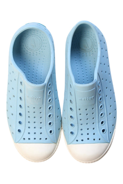 A Blue Sneakers from Native Shoes in size 10Y for girl. (Back View)