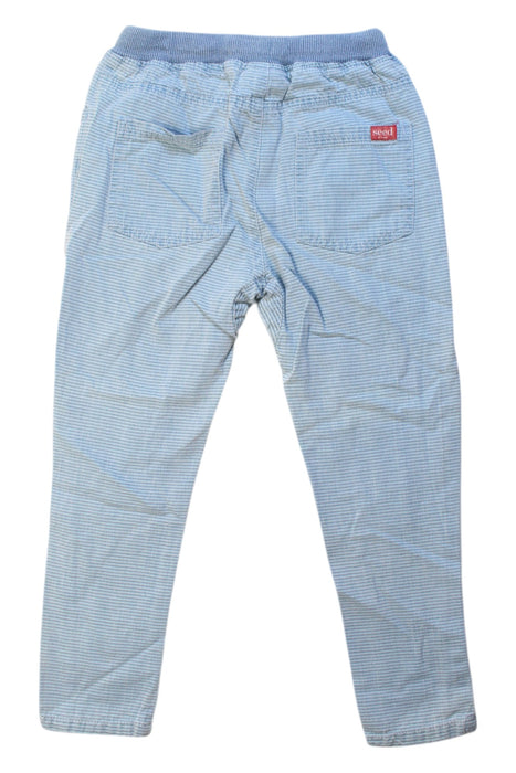 A Blue Casual Pants from Seed in size 5T for boy. (Back View)