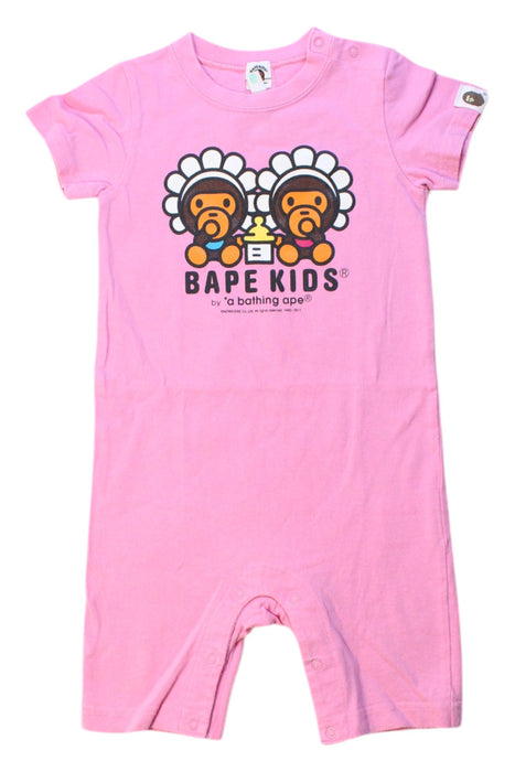 A Pink Short Sleeve Rompers from Bape by A Bathing Ape in size 12-18M for girl. (Front View)