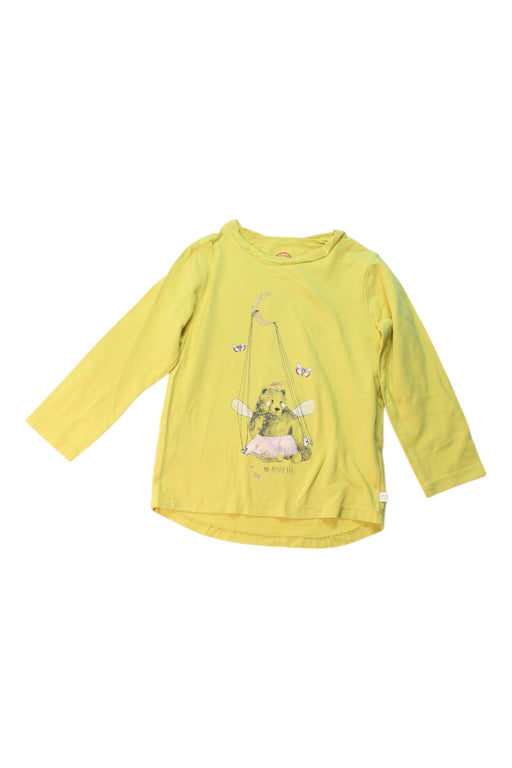 A Yellow Long Sleeve T Shirts from La Compagnie des Petits in size 3T for girl. (Front View)