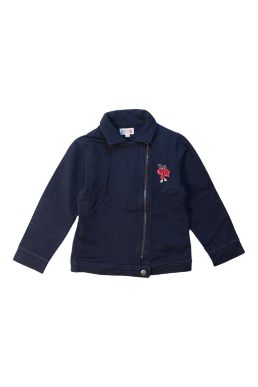 A Navy Lightweight Jackets from La Compagnie des Petits in size 4T for girl. (Front View)
