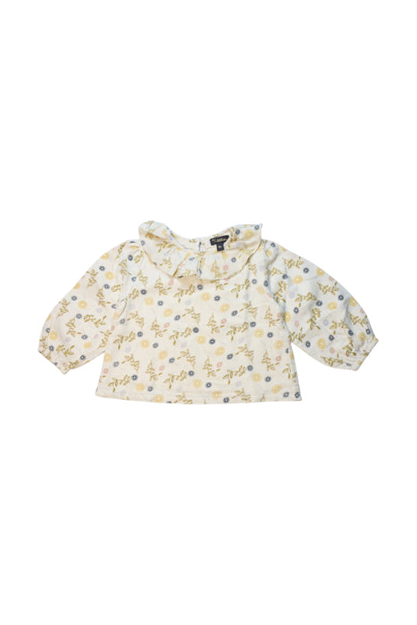 A White Long Sleeve Tops from Velveteen in size 12-18M for girl. (Front View)