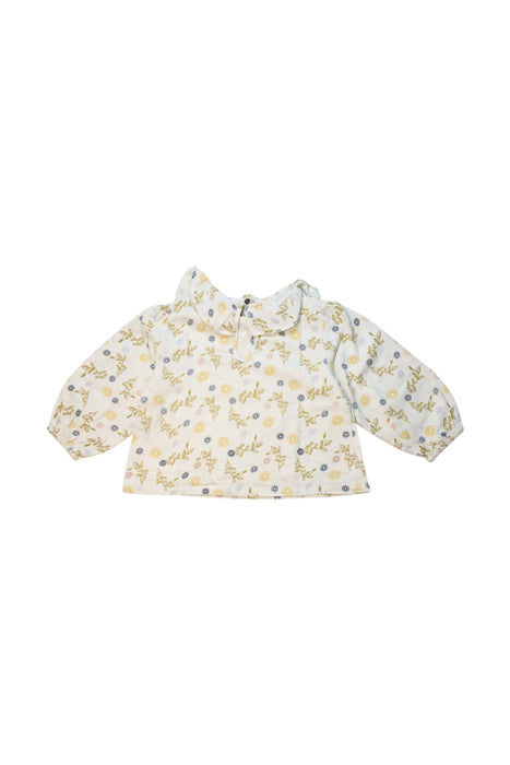 A White Long Sleeve Tops from Velveteen in size 12-18M for girl. (Back View)