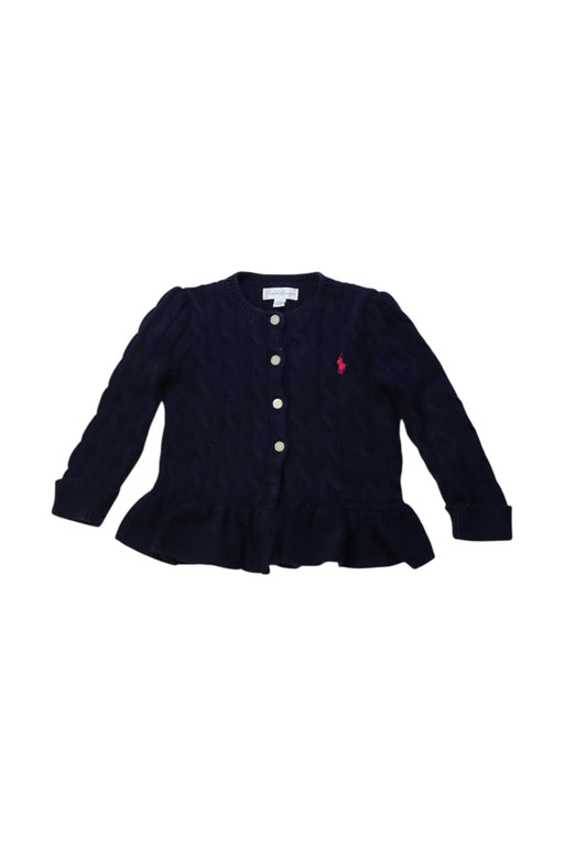 A Navy Cardigans from Ralph Lauren in size 12-18M for girl. (Front View)
