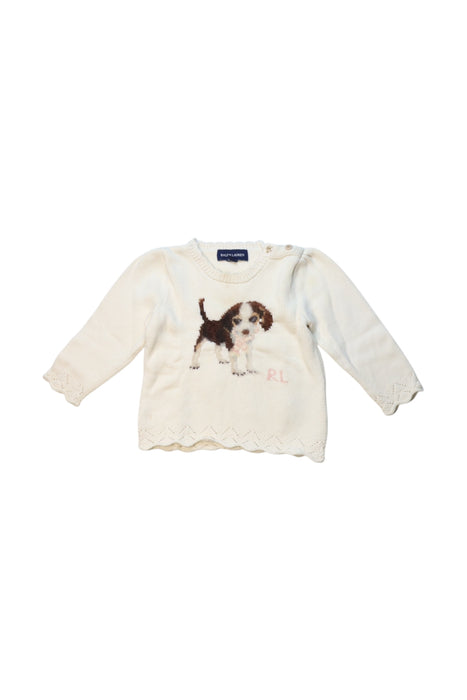 A White Knit Sweaters from Ralph Lauren in size 12-18M for girl. (Front View)