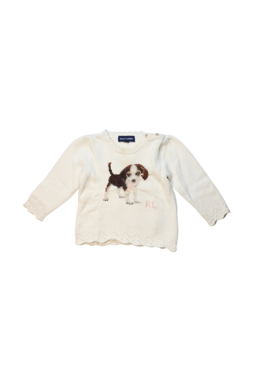 A White Knit Sweaters from Ralph Lauren in size 12-18M for girl. (Front View)