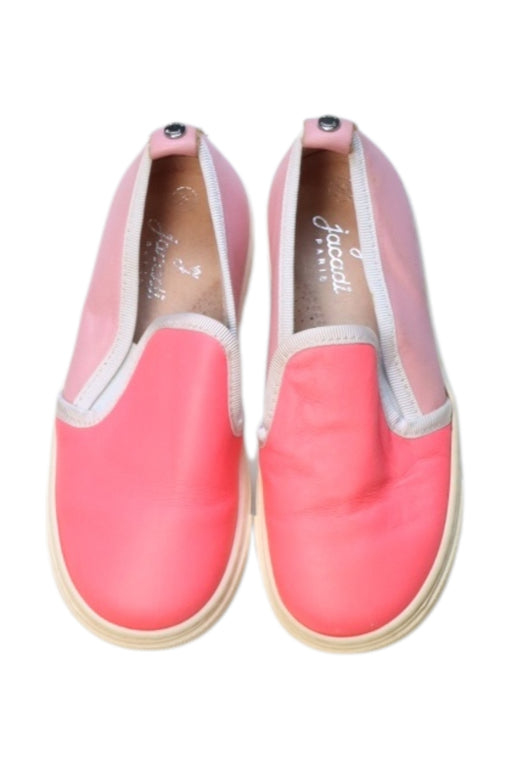 A Pink Slip Ons from Jacadi in size 4T for girl. (Front View)