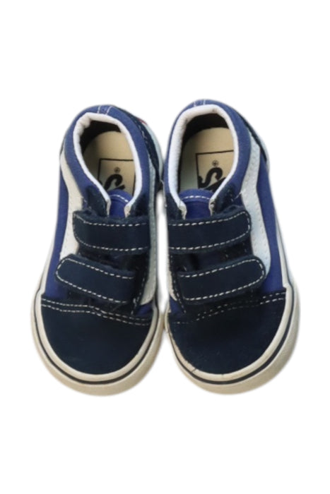 A Blue Sneakers from Vans in size 12-18M for neutral. (Front View)
