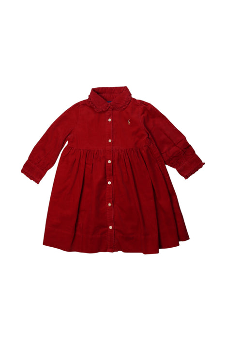 A Red Long Sleeve Dresses from Ralph Lauren in size 12-18M for girl. (Front View)