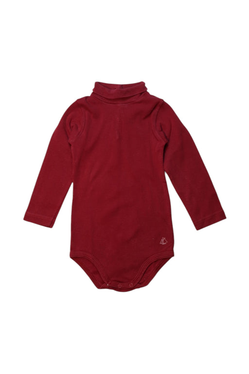 A Burgundy Long Sleeve Bodysuits from Petit Bateau in size 12-18M for neutral. (Front View)