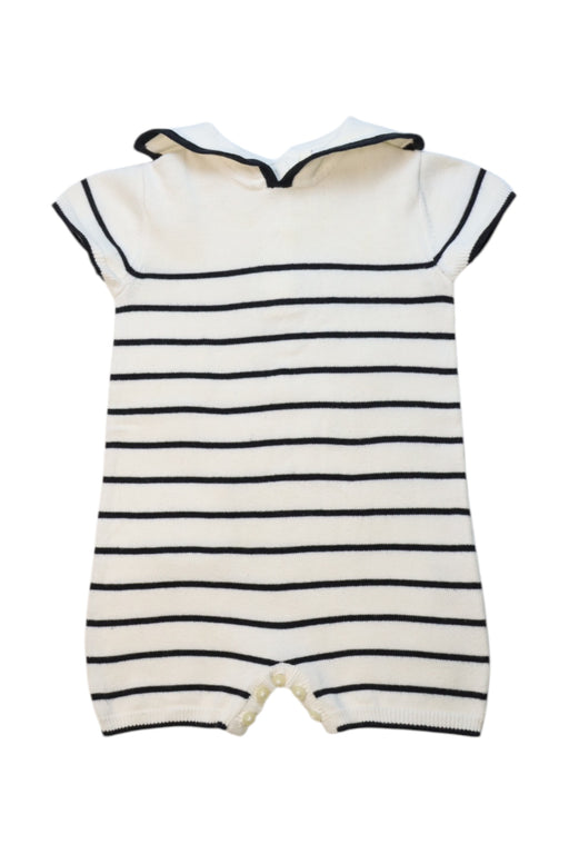 A White Short Sleeve Rompers from Janie & Jack in size 3-6M for neutral. (Front View)