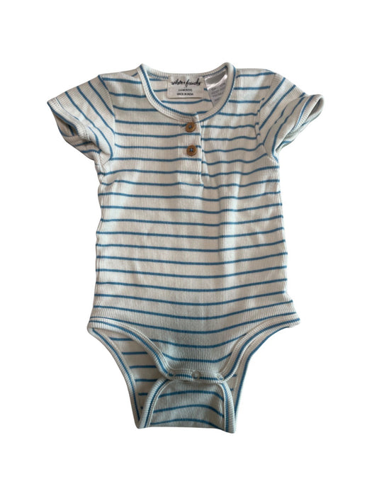 A Blue Short Sleeve Bodysuits from Wilson & Frenchy in size 3-6M for neutral. (Front View)