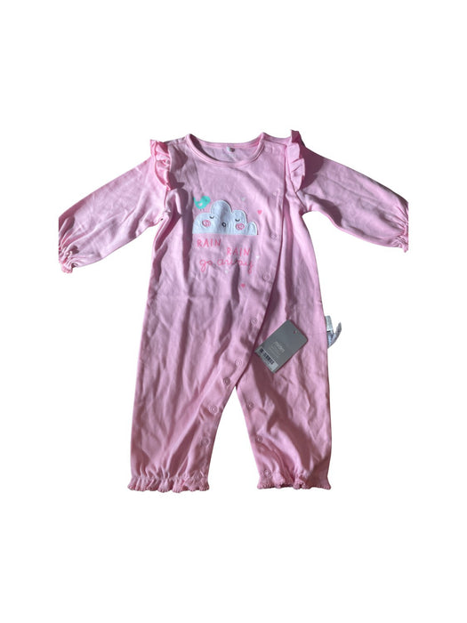 A Pink Onesies from Mides in size 6-12M for girl. (Front View)