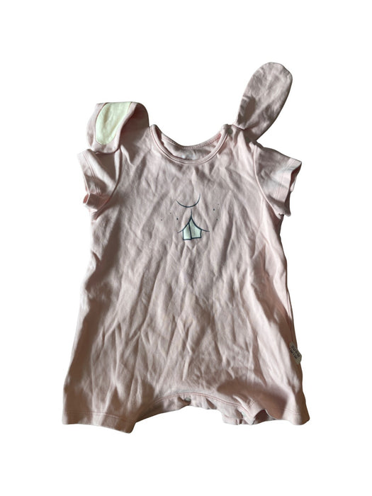 A Pink Short Sleeve Rompers from Mimi Mono in size 6-12M for neutral. (Front View)