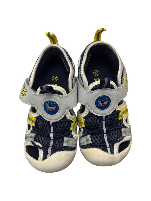 A Navy Sandals from Dr. Kong in size 3T for boy. (Front View)