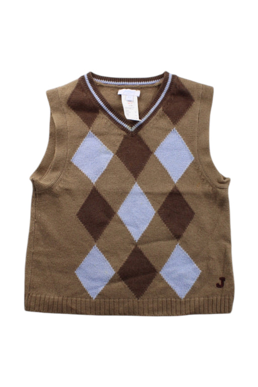 A Brown Sweater Vests from Jacadi in size 4T for boy. (Front View)