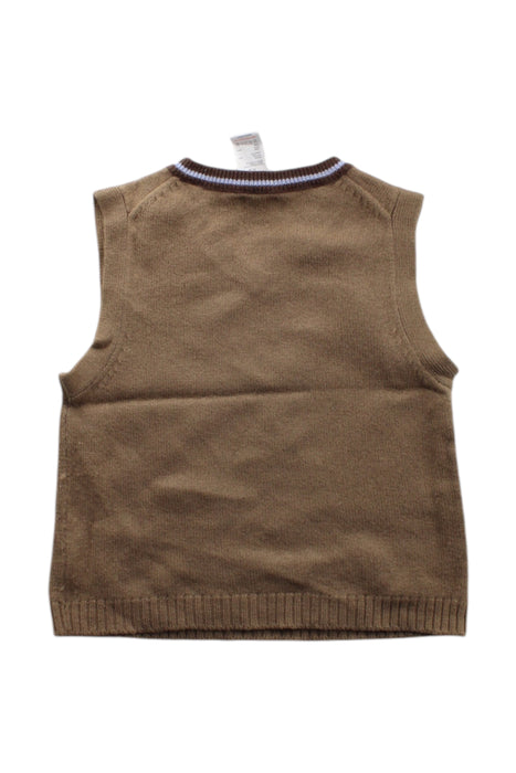 A Brown Sweater Vests from Jacadi in size 4T for boy. (Back View)