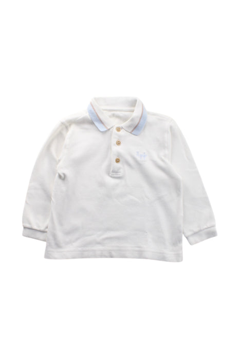 A White Long Sleeve Polos from Il Gufo in size 3T for neutral. (Front View)