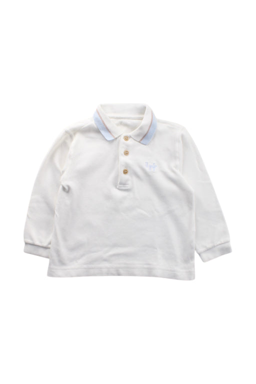 A White Long Sleeve Polos from Il Gufo in size 3T for neutral. (Front View)