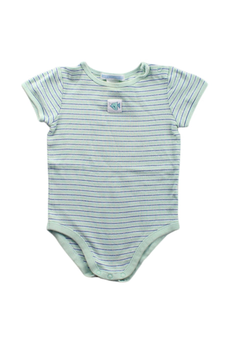 A Green Short Sleeve Bodysuits from Janie & Jack in size 6-12M for neutral. (Front View)